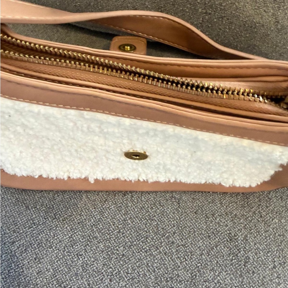 Shearling Accent Brown Crossbody Shoulder Bag - Unbranded - Picture 8 of 16